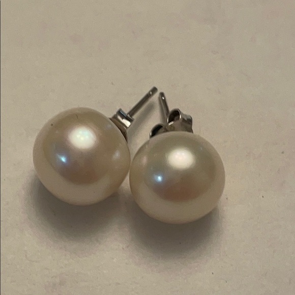 Wow*vintage genuine huge white pearl earrings